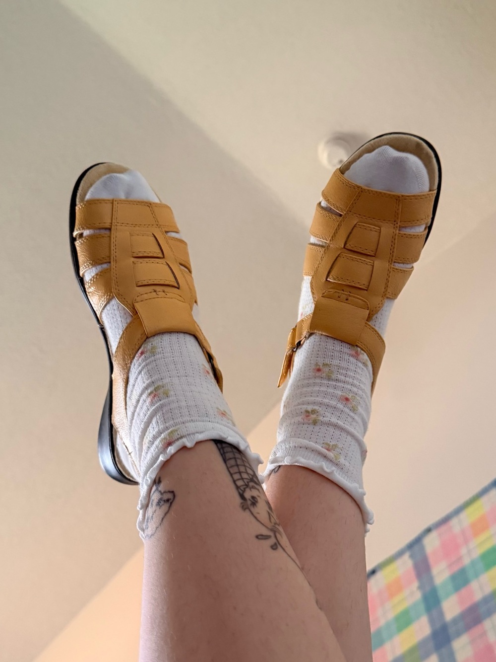 Vintage Yellow Women’s Fisherman Sandals  size 6 - Grandmacore Cottagecore